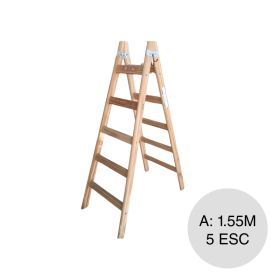 Escalera pintor madera 5 escalones altura x 1.55m