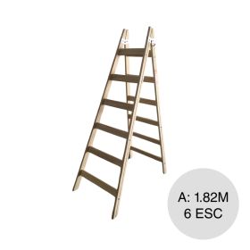 Escalera pintor madera 6 escalones altura x 1.82m