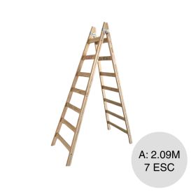 Escalera pintor madera 7 escalones altura x 2.09m