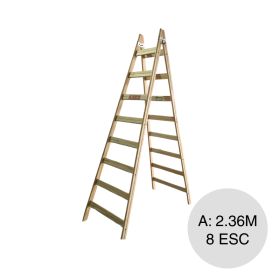 Escalera pintor madera 8 escalones altura x 2.36m