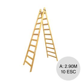 Escalera pintor madera 10 escalones altura x 2.90m