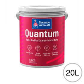 Pintura latex acrilica Quantum exterior interior blanco mate balde x 20l