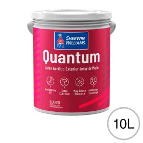 Pintura latex acrilica Quantum exterior interior blanco mate balde x 10l