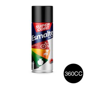Esmalte acrilico Supercoat exterior interior negro brillante aerosol x 360cc