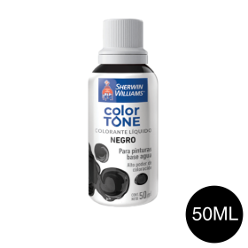 Colorante liquido pinturas al agua Color-Tone negro mate botella x 50ml