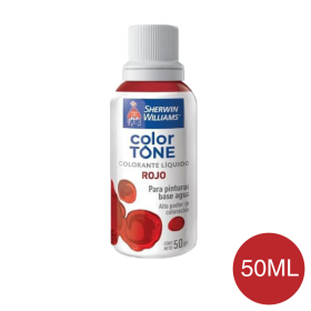 Colorante liquido pinturas al agua Color-Tone rojo mate botella x 50ml
