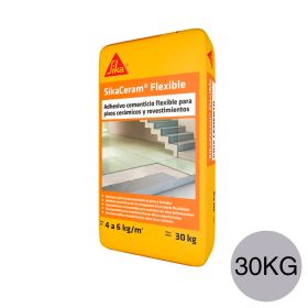 Pegamento pisos y revestimientos Sikaceram flexible ceramicos grandes piezas bolsa x 30kg