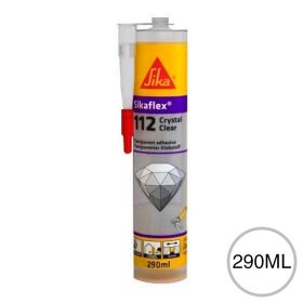 Sellador adhesivo multiuso poliuretano Sikaflex-112 Crystal Clear 100% transparente interior/exterior cartucho x 290ml