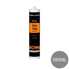Sellador adhesivo poliuretano Brik-Cen PM-30 gris cartucho x 280ml
