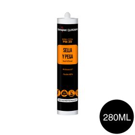Sellador adhesivo poliuretano Brik-Cen PM-30 negro cartucho x 280ml