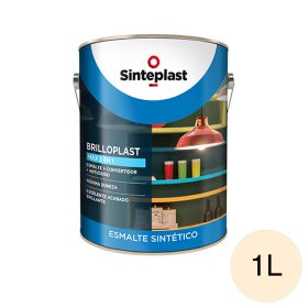 Esmalte sintetico convertidor antioxido exterior interior Brilloplast Max 3 en 1 brillante marfil seda lata x 1l