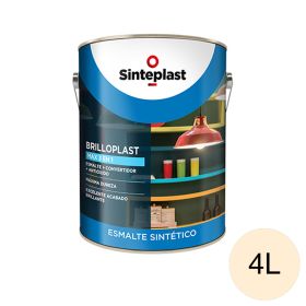 Esmalte sintetico convertidor antioxido exterior interior Brilloplast Max 3 en 1 brillante marfil seda lata x 4l