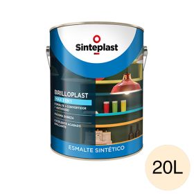 Esmalte sintetico convertidor antioxido exterior interior Brilloplast Max 3 en 1 brillante marfil seda lata x 20l