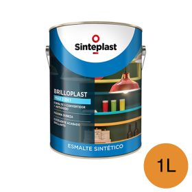 Esmalte sintetico convertidor antioxido exterior interior Brilloplast Max 3 en 1 brillante castaño lata x 1l