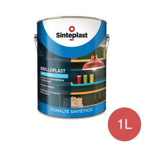 Esmalte sintetico convertidor antioxido exterior interior Brilloplast Max 3 en 1 brillante bermellon oscuro lata x 1l