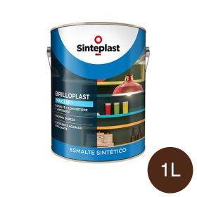 Esmalte sintetico convertidor antioxido exterior interior Brilloplast Max 3 en 1 brillante marron africano lata x 1l