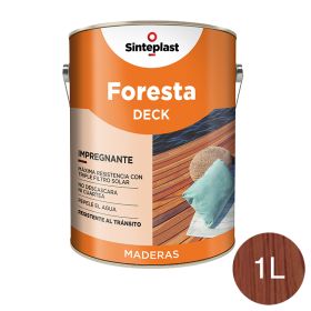 Impregnante protector pisos madera Foresta Deck base solvente exterior roble satinado ceroso lata x 1l