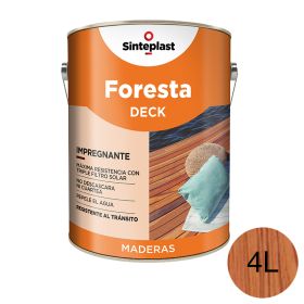 Impregnante protector pisos madera Foresta Deck base solvente exterior teca satinado ceroso lata x 4l