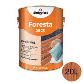 Impregnante protector pisos madera Foresta Deck base solvente exterior teca satinado ceroso lata x 20l