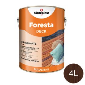 Impregnante protector pisos madera Foresta Deck base solvente exterior wengue satinado ceroso lata x 4l