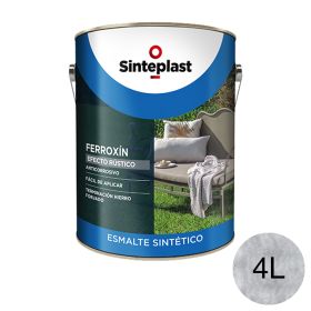 Esmalte sintetico anticorrosivo Ferroxin efecto rustico exterior interior plata mate lata x 4l