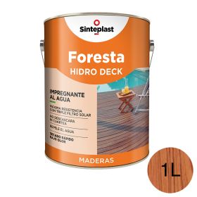 Impregnante protector pisos madera Foresta Hidro Deck base acuosa exterior teca satinado ceroso lata x 1l