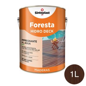 Impregnante protector pisos madera Foresta Hidro Deck base acuosa exterior wengue satinado ceroso lata x 1l