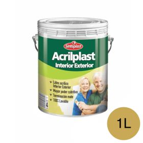 Pintura latex acrilico Acrilplast exterior interior ocre mate balde x 1l