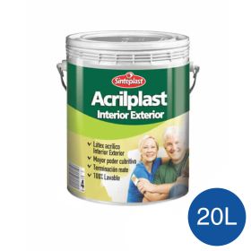 Pintura latex acrilico Acrilplast exterior interior azul traful mate balde x 20l