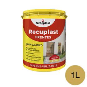 Membrana liquida impermeabilizante acrilica Recuplast Frentes exterior ocre mate sedoso balde x 1l