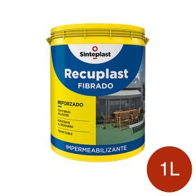 Membrana liquida impermeabilizante acrilica Recuplast Fibrado techos transitables teja mate fibrado balde x 1l