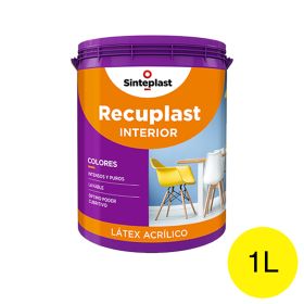 Pintura latex acrilico Recuplast colores interior limonchelo mate balde x 1l