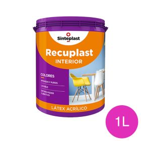 Pintura latex acrilico Recuplast colores interior rosa mate balde x 1l