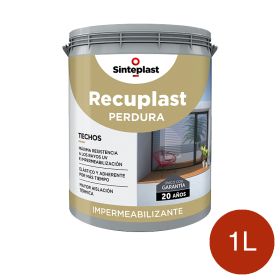 Membrana liquida impermeabilizante acrilica Recuplast Perdura techos exterior rojo teja mate balde x 1l