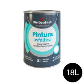 Pintura asfaltica impermeable base solvente exterior lata x 18l
