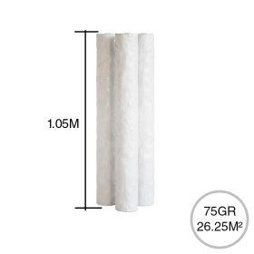 Manto no tejido poliester techos geotextil 75gr rollo x 26.25m2 bolsa x 3u