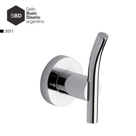 Percha baño acero Libby simple cromado brillante 46mm x 60mm x 85mm