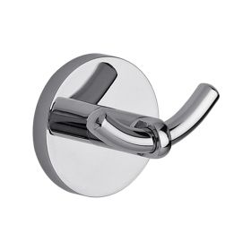 Percha baño acero Grand Hotel doble cromado brillante 49mm x 56mm x 62mm