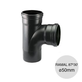 Ramal simple 87°30' desagüe polipropileno union deslizante ø50mm x ø50mm