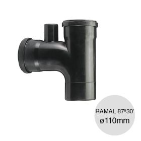 Ramal simple ventilacion 87°30' desagüe polipropileno union deslizante ø110mm x ø110mm