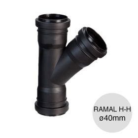 Ramal simple 45° hembra-hembra desagüe polipropileno union deslizante ø40mm