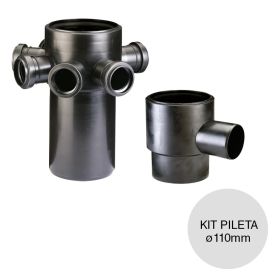 Kit pileta suspendida pileta patio bajo pileta desagüe polipropileno union deslizante ø110mm