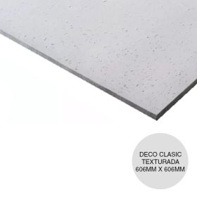 Placa cielorraso desmontable yeso Deco Clasic texturada clasica 6.4mm x 606mm x 606mm