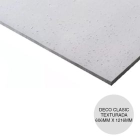 Placa cielorraso desmontable yeso Deco Clasic texturada clasica 6.4mm x 606mm x 1216mm