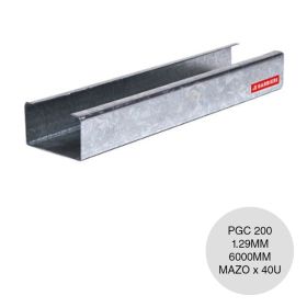 Perfil steel framing PGC 200 galvanizado 1.29mm x 200mm x 6000mm mazo x 40u