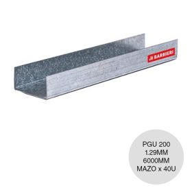 Perfil steel framing PGU 200 galvanizado 1.29mm x 200mm x 6000mm mazo x 40u