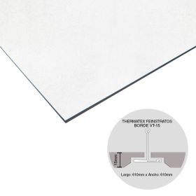 Placa cielorraso desmontable fibra mineral Thermatex Feinstratos micro borde VT-15 15mm x 610mm x 610mm 14u x caja 5.21m²