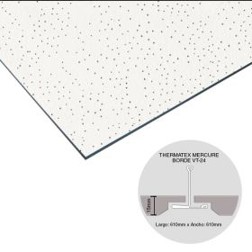 Placa cielorraso desmontable fibra mineral Thermatex Mercure borde VT-24 15mm x 610mm x 610mm 14u x caja 5.21m²