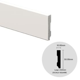 Zocalo EPS Square blanco mate 10mm x 50mm x 2500mm