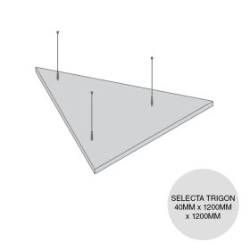 Bandeja acustica cielorraso suspendida fibra mineral Deco Acustic Selecta Trigon 40mm x 1200mm x 1200mm
